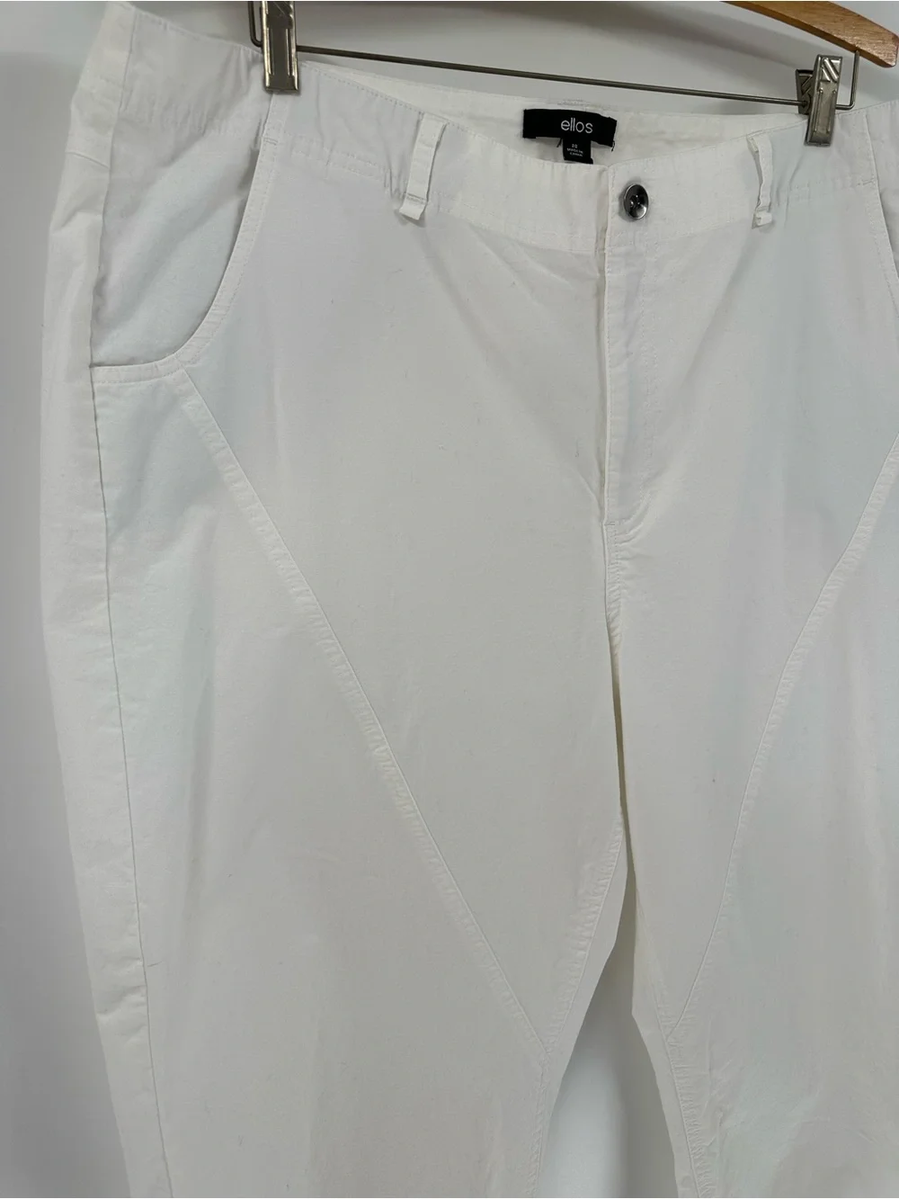 ELLOS White Capris Cotton Stretch Sz 20 summer beach